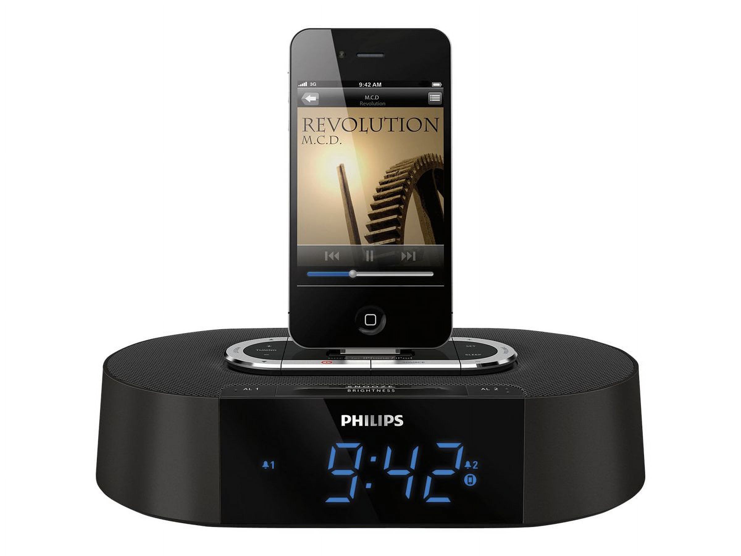 Philips AJ7030DG/37 Alarm Clock Radio 30-Pin Speaker Dock for Apple iPod/iPhone - image 3 of 6