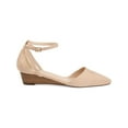 thumbnail image 4 of F S R Womens Beige Adjustable Strap Ankle Strap Arkie Pointed Toe Wedge Buckle Flats 6.5, 4 of 5