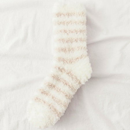 

Amamia Floor Socks 1 Pair Feet Protection Striped Beautiful Fall Winter Ladies Indoor Floor Socks