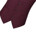 thumbnail image 4 of Hanerdun Men Male Suit Vest Business Formal Dress Wedding Waistcoat Dark Red 2XL, 4 of 5