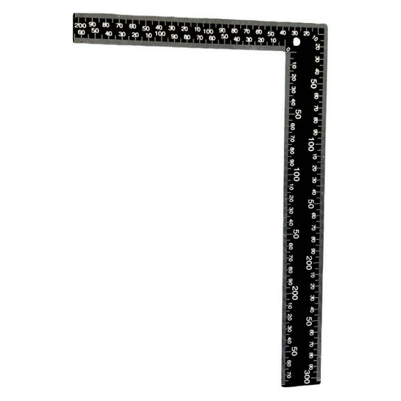 Troglfold L-square 1pc L-square Metal Carpenter L-square 90° Ruler Angle Ruler for Measuring (Black),11.81"X7.87"X0.08"