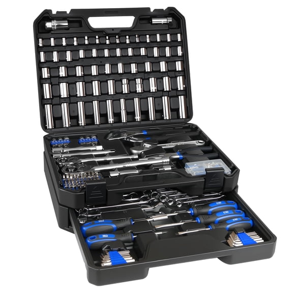 Mechanics Tool Set With Drawer Box 279-piece Sae And Metric Mechanic Kit Wrenches & Sockets General For Car Home Repair (blue)