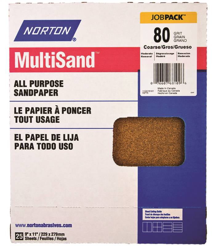 Paper Backing Grit P1 Aluminum Oxide Norton Multisand Job Pack Abrasive Sheet 