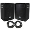 Seismic Audio Pair of 10" DJ Speakers and 35' Speaker Cables - 10" Band Karaoke Loudspeakers - SA-10-PKG32