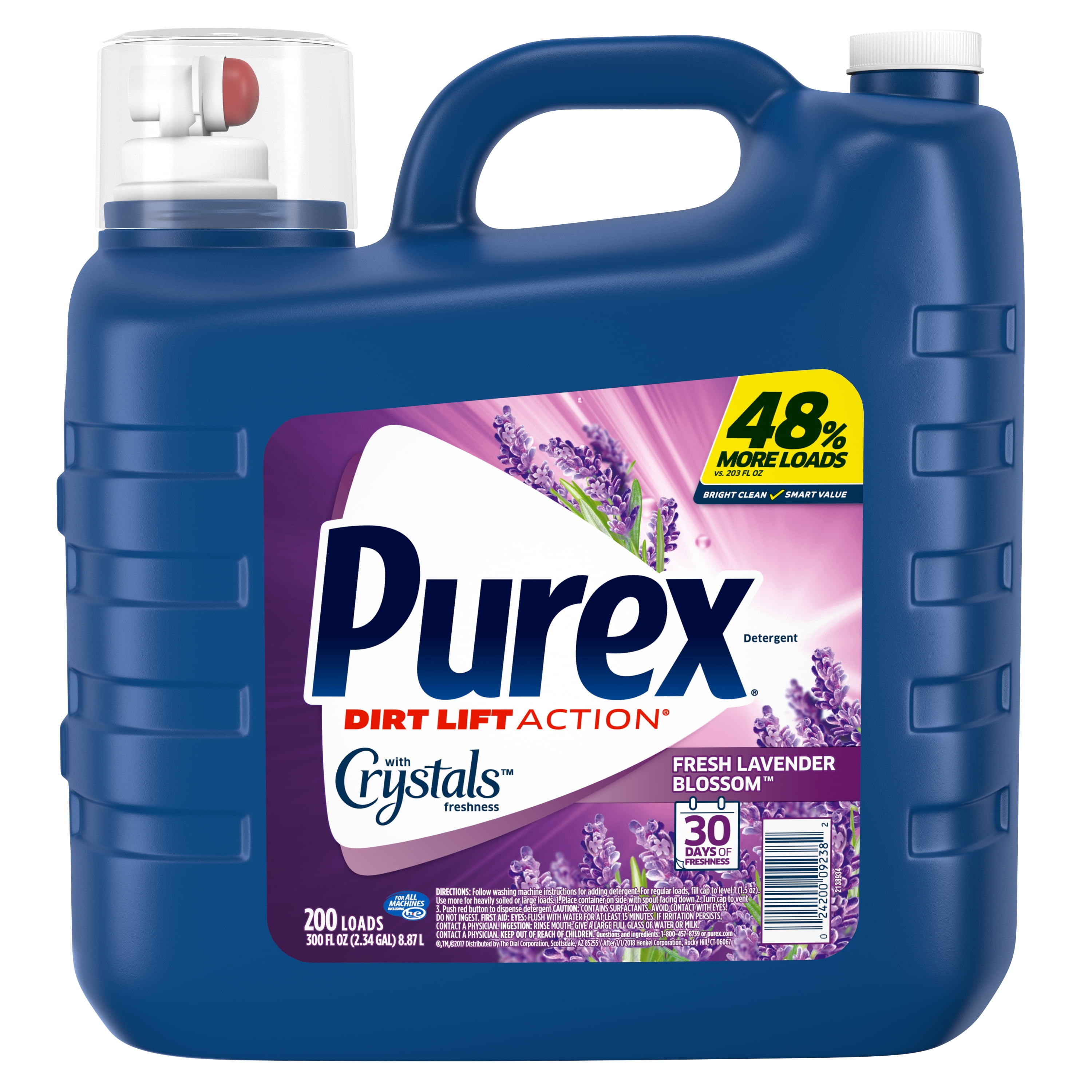 Purex Fresh Lavender Blossom, 200 Loads, Liquid Laundry Detergent with