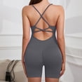 thumbnail image 5 of Ropa de Verano de Mujer Monos Sólidos Pantalones Cortos Deportivos Body Shaper Poliéster Longitud Regular Estilo Sexy, 5 of 5