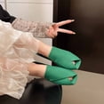 thumbnail image 6 of Women's Sandals Women's Fashionable Casual Spring And Summer Versatile Beach Wedge Solid Color Peep-Toe Open-Toe Slippers,Green,37, 6 of 6