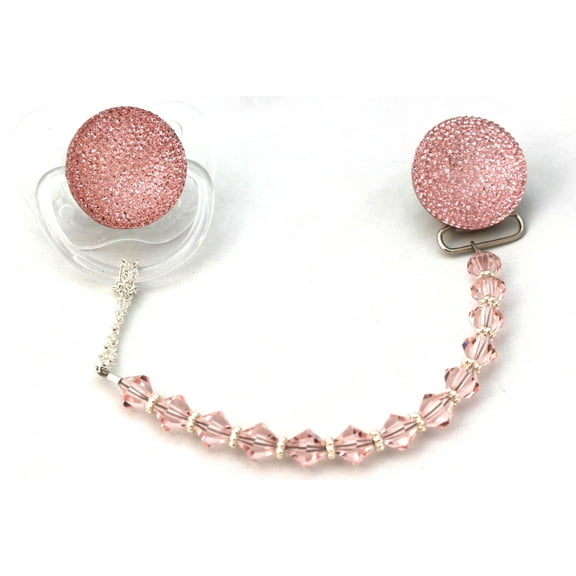 Sparkly Glitter Crystal with Swarovski Crystals Gift Set Pacifier Clip and Pacifier