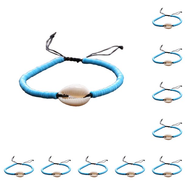 Jumpingount 1 Juego de pulseras trenzadas, de concha ondulada, accesorio de moda para chicas adolescentes, accesorios de mujer para vestido diario Type1 NO1 Jumpingount CBP251289