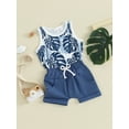 thumbnail image 3 of Honganda 0-3Y Baby Boy 2 Pcs Outfits Sea Tree Print Sleeveless Tank Tops Shorts Set Summer Clothes, 3 of 9