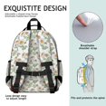 thumbnail image 5 of Light Gray Daisy Flower Pattern Backpack for School,Cute School Bag,Schoolbag with Adjustable Shoulder Straps & Padded Back,15.25"x11.5"x5.25", 5 of 5