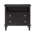thumbnail image 2 of S-HOME Mid-century Modern Nightstand 2 Drawers Solid Wood Legs USB Ports & Outlets Bedside End Table - Elegant Storage Solution, 2 of 12