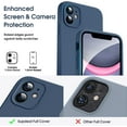 thumbnail image 2 of Liquid Silicone Case for iPhone 11, [Flat Edge Design] [Camera Protection] [Anti Fingerprint] 4 Layers Protect Scratch Proof Anti Drop Microfiber Phone Cover, 6.1", Dark Blue, 2 of 14