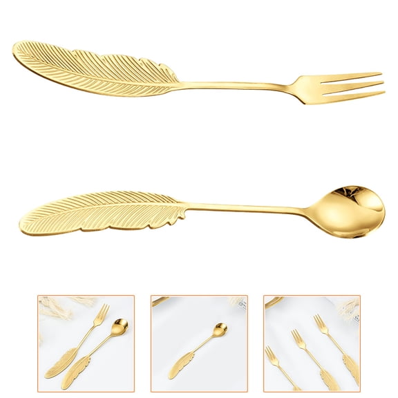 ibasenice 2-Piece Stainless Steel Spoon and Fork Set, Cutlery for BBQ, Picnic, Camping, and Travel Use
