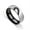 Black, variant on New Titanium Half Heart Stainless Steel Frosted Ring