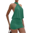 thumbnail image 5 of Plus Size Maxi Dresses for Womens 2026 Summer Fashion Sleeveless Round-Neck Dress Solid Color Bandage Bodycon Mini Dress, 5 of 7