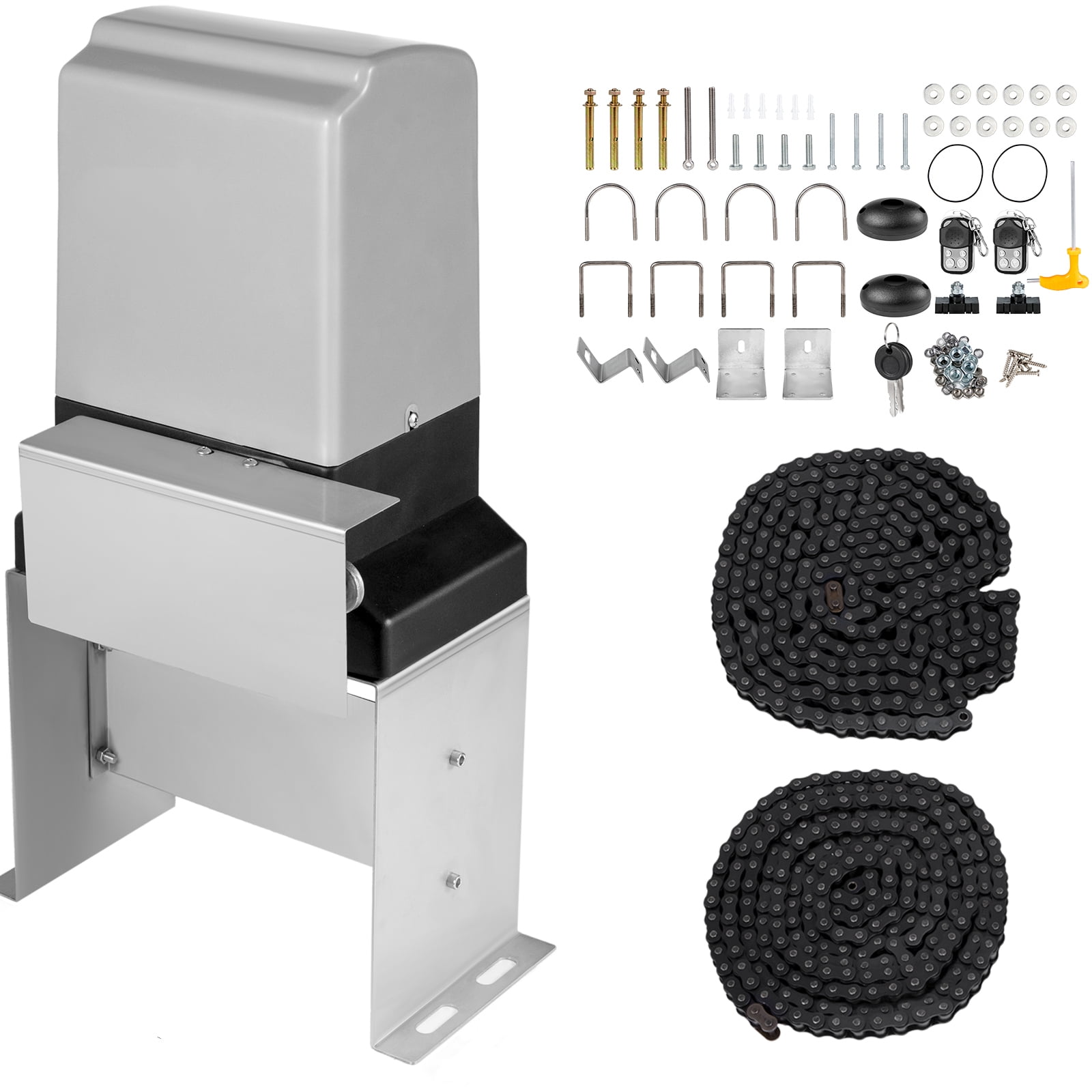 KFFKFF Automatic Gate Opener 3300lb with Infrared Security Photocell Sensor with 2 Remote Controls Sliding Gate Opener Move Speed 43ft Per Min