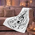 thumbnail image 6 of Abstract Musical Note Treble Clef Composition, Dramatic Artistic Scene, Warm Flannel Blanket for Office and Dorm, Art Lovers Graduation Gift, Artistic Home Decor, 6 of 9