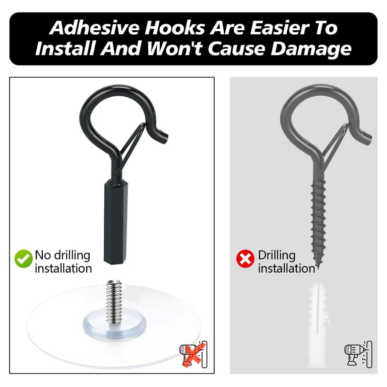 Adhesive Ceiling Hooks Pack Super Heavy Duty Stick on Hooks for
