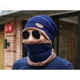 thumbnail image 3 of 2 Pieces Winter Hat Scarf Set Warm Knit Thick Beanie Scarves Knitted Cap for Men, 3 of 10