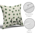 thumbnail image 6 of St Patricks Pillow Covers 16x16 Set of 2 St. Patrick''s Day Sage Green Lucky Clover Throw Pillows Spring Themed Shamrock Decorative Pillowcase Rustic Cotton Square Cushion Cover for Couch Sofa Bed, 6 of 6
