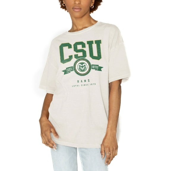 Women's Gameday Couture White Colorado State Rams Get Goin' Oversized T-Shirt