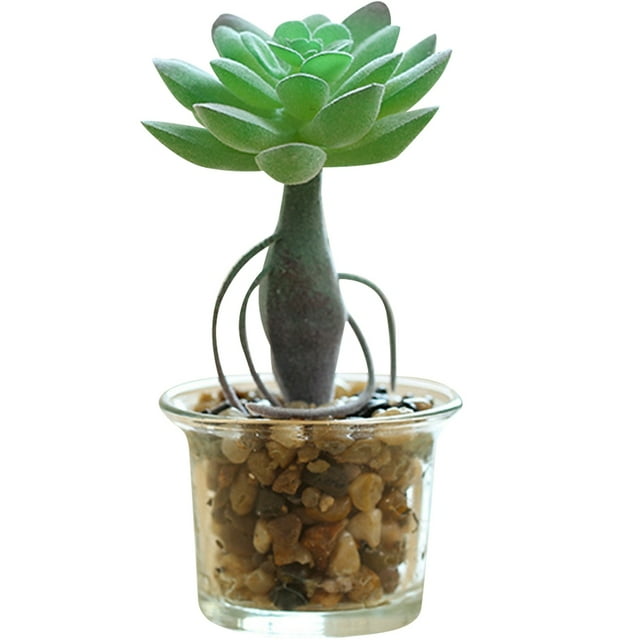 Coofit Artificial Succulent Plant Mini - Faux Potted Succulent Home Desktop Decoration
