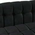 thumbnail image 4 of 42"Modern Dutch Fluff Sofa, Upholstered Sofa with Solid Wood Legs, Buttoned Tufted Backrest, 3-Seater Couch for Living Room, Office, Bedroom. Black., 4 of 6