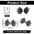 thumbnail image 2 of 8 Pcs Handmade Rhinestone Bow Shoes Decoration 4 Colors Polyester Crystal Bowknot Shoes Clips with 10Pcs Iron Blank Clips Glitter DIY, 2 of 7