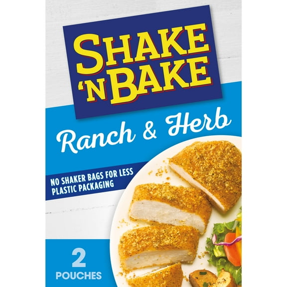 Shake 'N Bake Ranch & Herb Seasoned Coating Mix, 4.75 oz Box, 2 Ct Packets, Powder, Granules, Coatings & Batters.