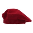 thumbnail image 4 of GZWYHT Beret Hats,French Style Beanie Hats Women's Solid Color Knitted Wool Warm Beret Casual Shade Fall And Winter Hat Flat Cap,Visor Beret Red 2M, 4 of 4