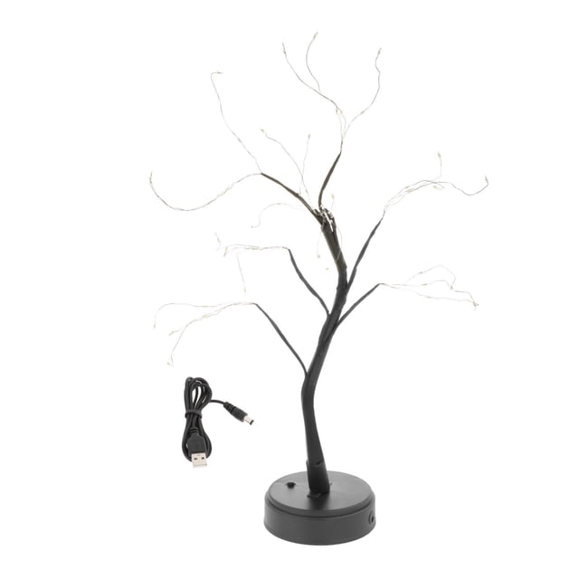 Luz de árbol LED recargable con batería de Navidad Base negra 48LED jinwen Lámparas de árbol