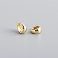 thumbnail image 2 of 925 Silver Wide Hoop Huggie Earrings, Minimalist Thick Band Hoop Earrings, 2 of 9