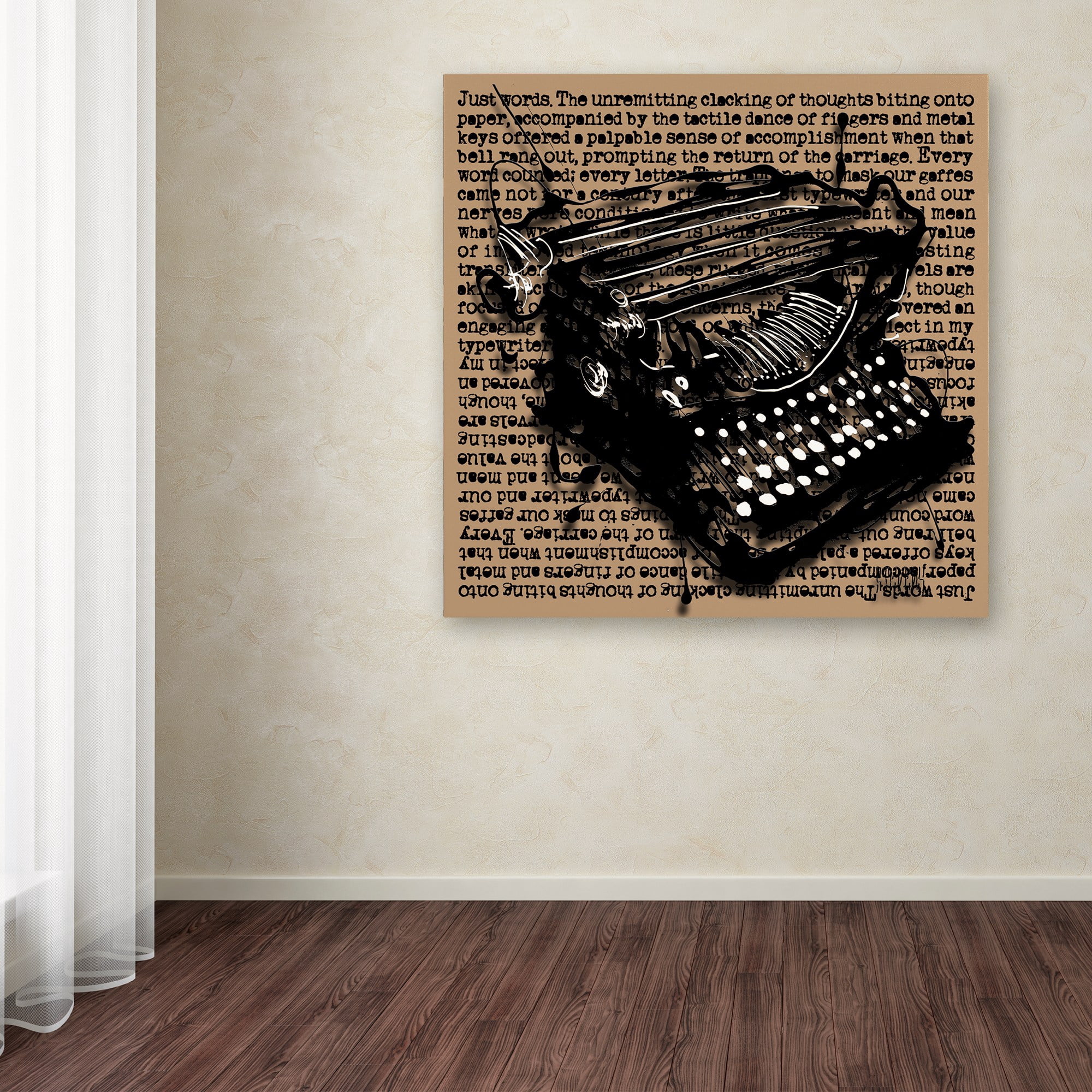 Trademark Fine Art "Three-Quarter Typewriter" Canvas Art by Roderick Stevens
