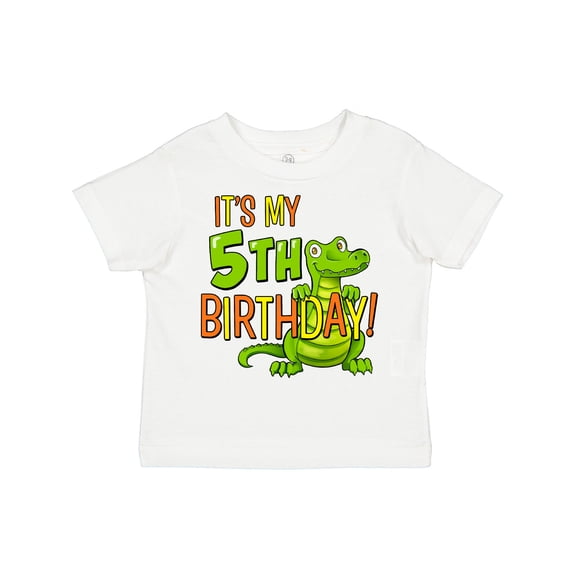 Inktastic It's My 5th Birthday with Cute Green Alligator Boys or Girls Toddler T-Shirt