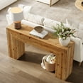 thumbnail image 2 of Finmind Solid Wood Console Table for Living Room, 62.99-Inch Farmhouse Entryway Table Indoor for Foyer, Hallway, Rustic Brown, 2 of 8