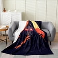thumbnail image 2 of Death Throw Blanket Horror Halloween Gothic Style Bed Blanket for Kids Teens Adults Watercolor Ghost Sunset Graffiti Hippie Flannel Blanket for Party Office 40x50, 2 of 6