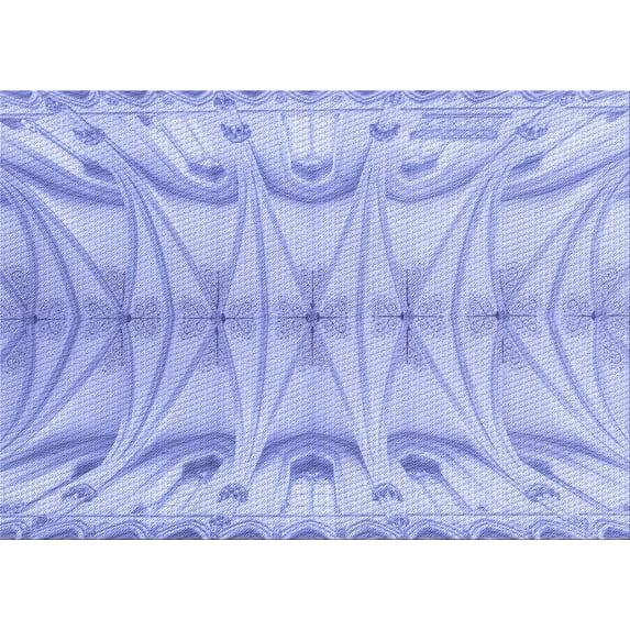 Ahgly Company Indoor Rectangle Patterned Sky Blue Dress Blue Area Rugs, 5' x 7'