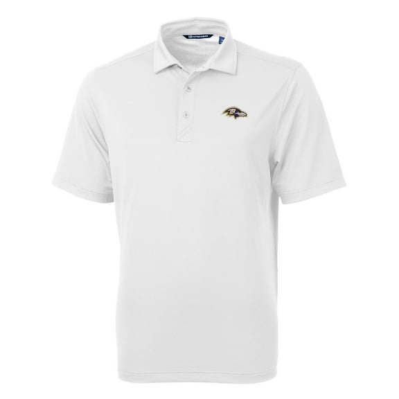 Men's Cutter & Buck White Baltimore Ravens Virtue Eco Pique Recycled Polo