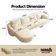 thumbnail image 2 of 138.6" L Shaped Modern Modular Sectional Curved Sofa, Minimalist Style Comfy Cloud Couch for Living Room Apartment, No Assembly Required Boneless Couches (White,Left Facing Chaise), 2 of 7