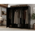 thumbnail image 6 of 100% Solid Wood Cosmo 4-Door Wardrobe with Mirrored Doors, 6 of 6
