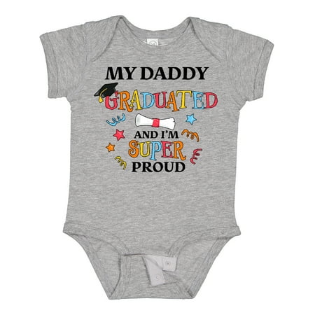 

Inktastic My Daddy Graduated and I m Super Proud Gift Baby Boy or Baby Girl Bodysuit