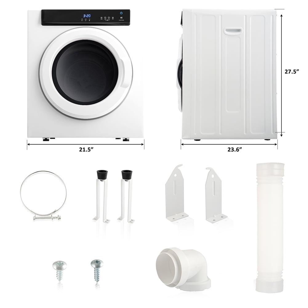 Private Jungle Electric Portable Clothes Dryer, Front Load Laundry Dryer with Touch Screen Panel and Stainless Steel Tub for Apartments, Dormitory