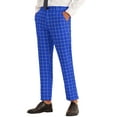 thumbnail image 4 of Lars Amadeus Plaid Pants for Men's Flat Front Colorful Printed Dress Trousers, 4 of 4