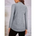 thumbnail image 3 of Women'S 1/4 Zip UPF 50+ Sun Protection Pullover Long Sleeve Quick Dry Workout Hiking Athletic Shirts Light Gray XL, 3 of 6