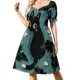 thumbnail image 3 of Vestido de manga corta con velas Kwanzaa Kinara, vestido largo para fiesta de graduación, vestidos de noche de verano para mujer., 3 of 7