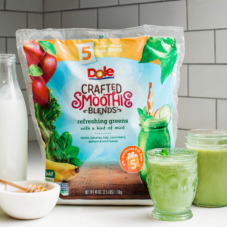 Dole Crafted Smoothie Blends Tropical Fruit - 5 ct Vegan Gluten Free