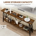 thumbnail image 5 of 70.9 Inch Extra Long Sofa Table, Industrial Entryway Table with 2 Tier Storage Shelves, Console Table Behind Sofa for Hallway, Living Room, Brown, 5 of 8