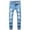 Light blue, variant on HBYJLZYG Men'S Ripped Jeans Distressed Destroyed Jeans Straight Leg Stretchy Knee Holes Denim Pants For Men