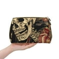 thumbnail image 4 of Rateoe Gothic Eastern Floral Skull for Travel Makeup Bag,Large Capacity Cosmetic Bags for Women,Waterproof Portable Pouch Open Flat Toiletry Bag Make up Organizer, 4 of 8